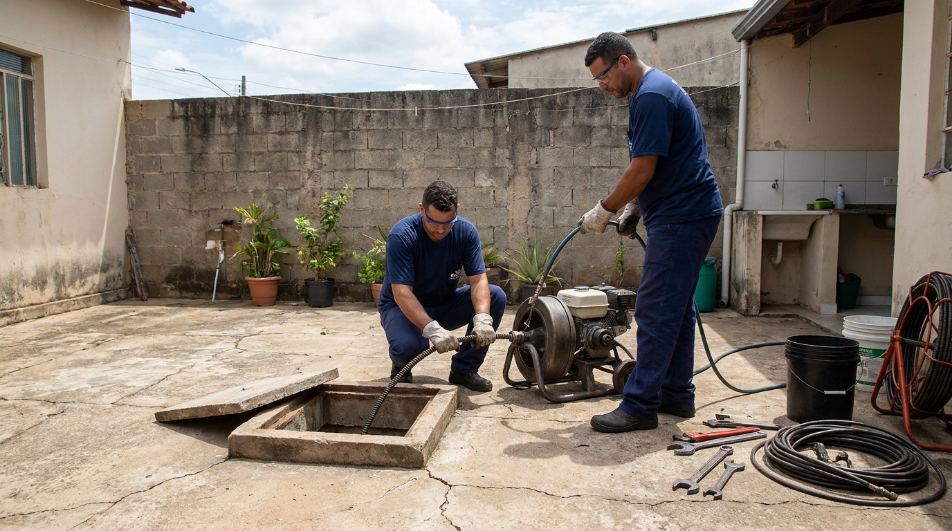 Desentupimento de esgoto residencial em Jaboatão dos Guararapes‑PE