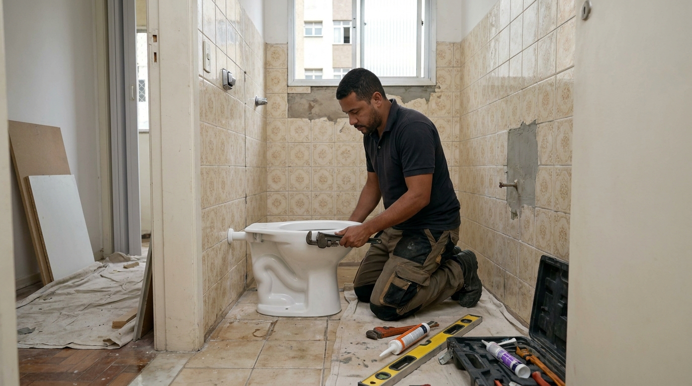 Instalação de vaso sanitário profissional em Jaboatão dos Guararapes‑PE